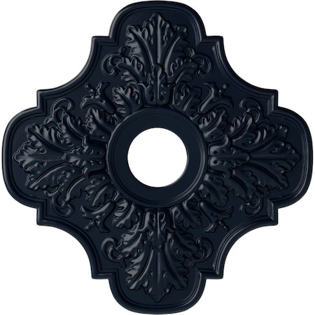 Ekena Millwork Peralta Ceiling Medallion (Fits Canopies up to 4 5/8"), 17 3/4"OD x 3 1/8"ID x 1"P, Midnight Dream CM17PEMDF